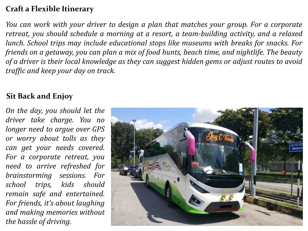 craft a flexible itinerary