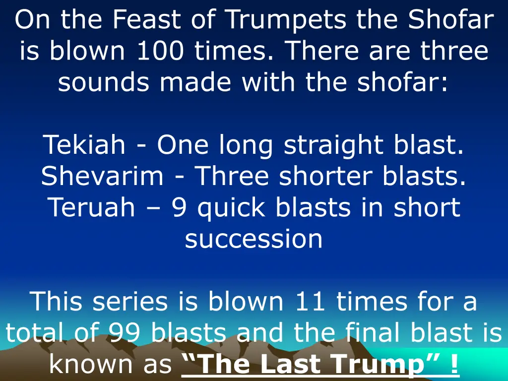 on the feast of trumpets the shofar is blown