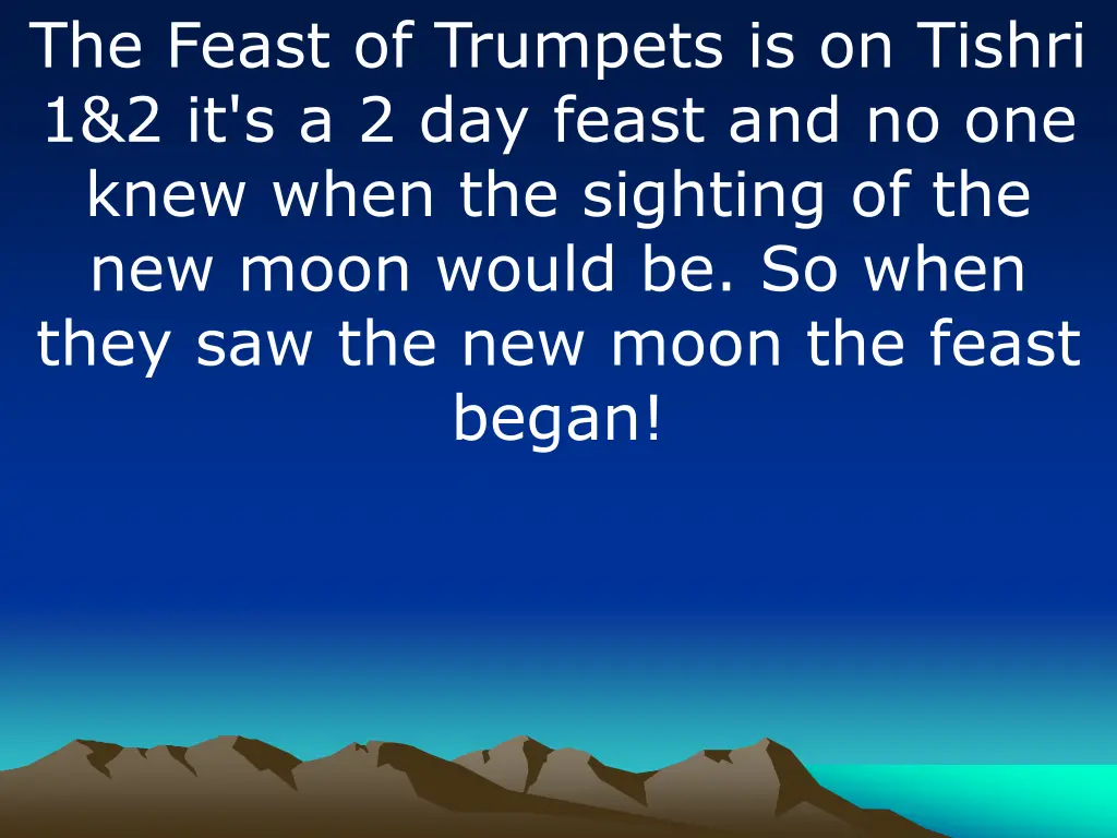 the feast of trumpets is on tishri