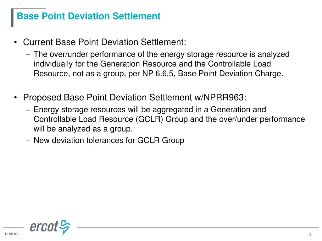 base point deviation settlement