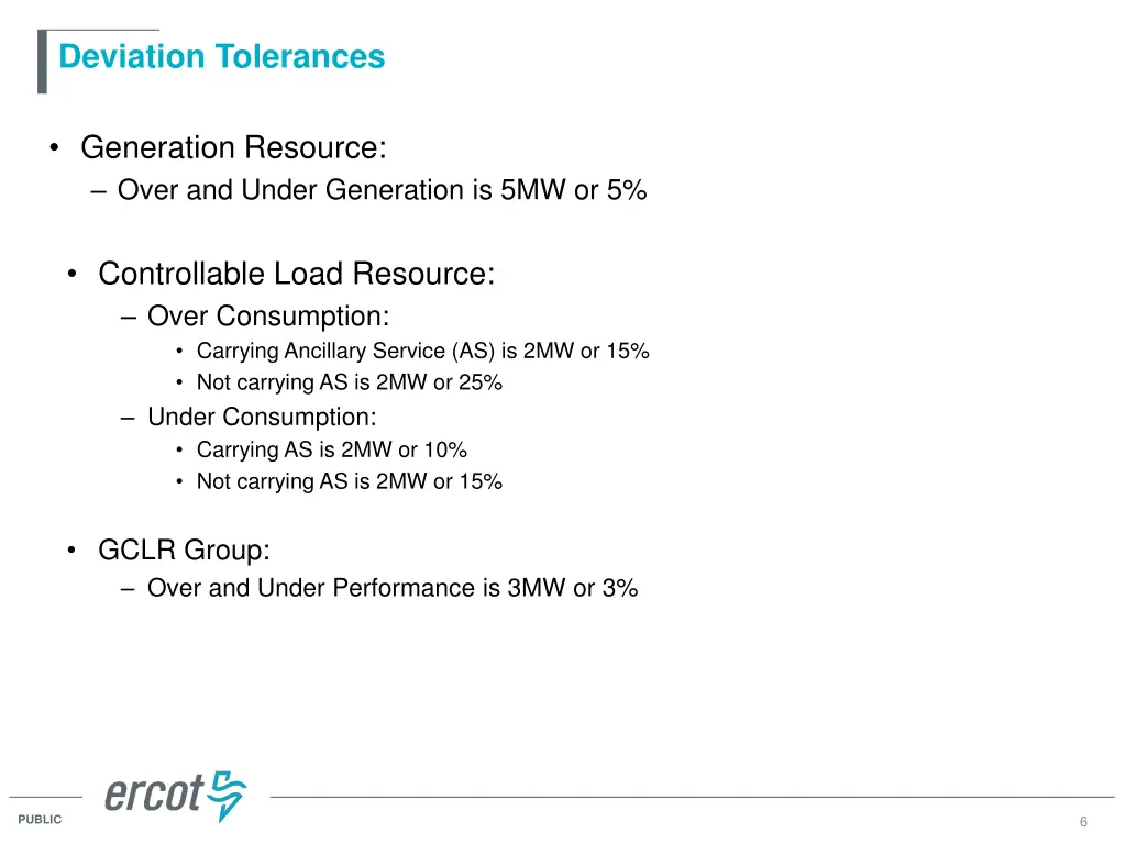 deviation tolerances