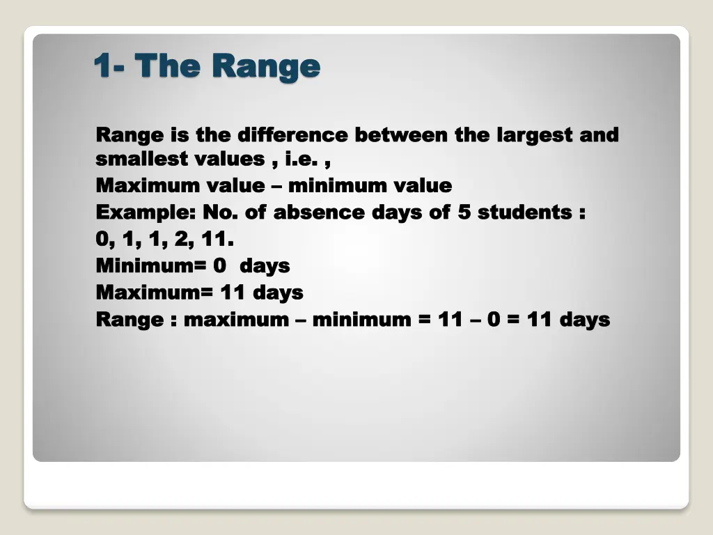 1 1 the range the range