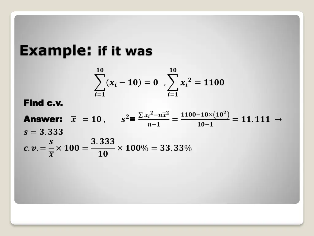 example if it was