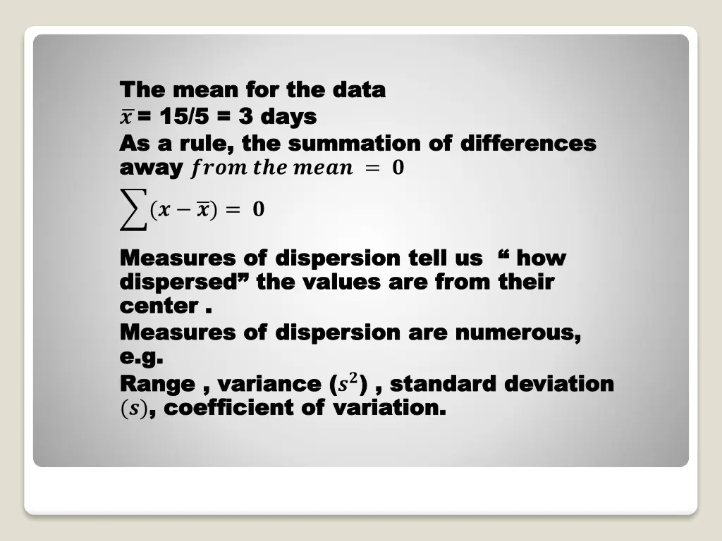the mean for the data the mean for the data