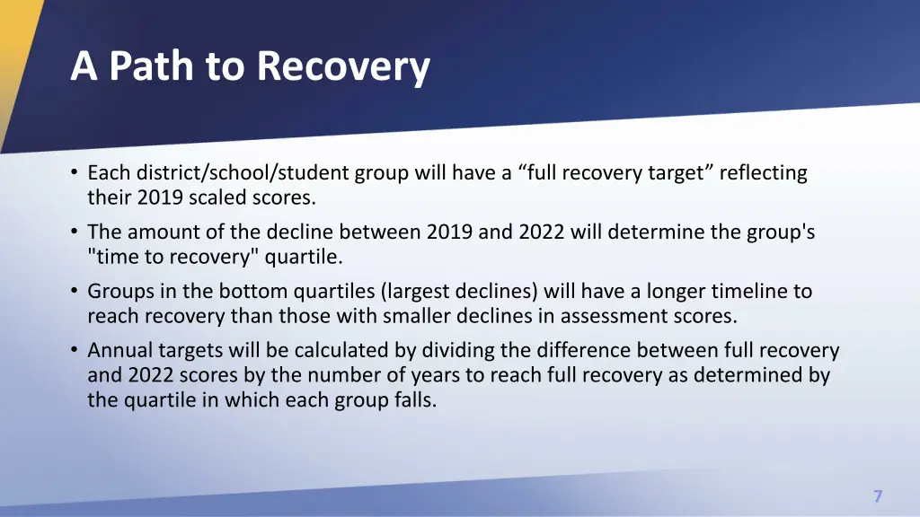a path to recovery