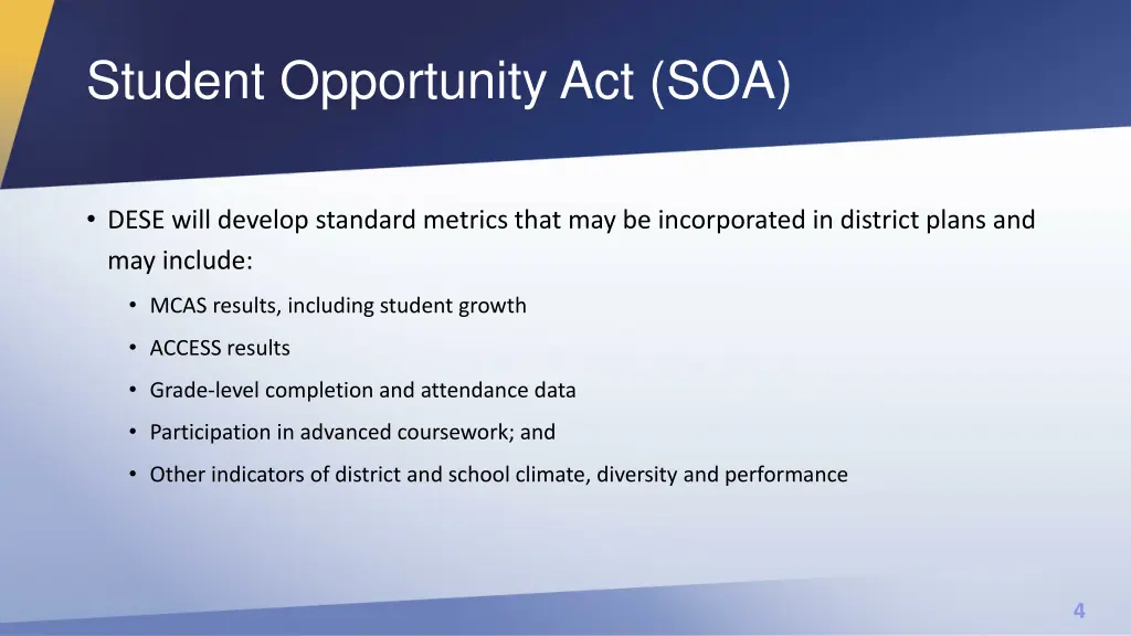 student opportunity act soa 1