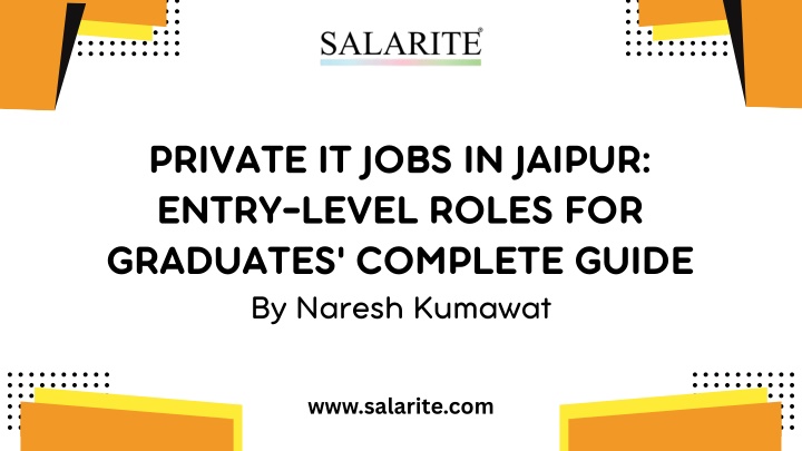 private it jobs in jaipur entry level roles