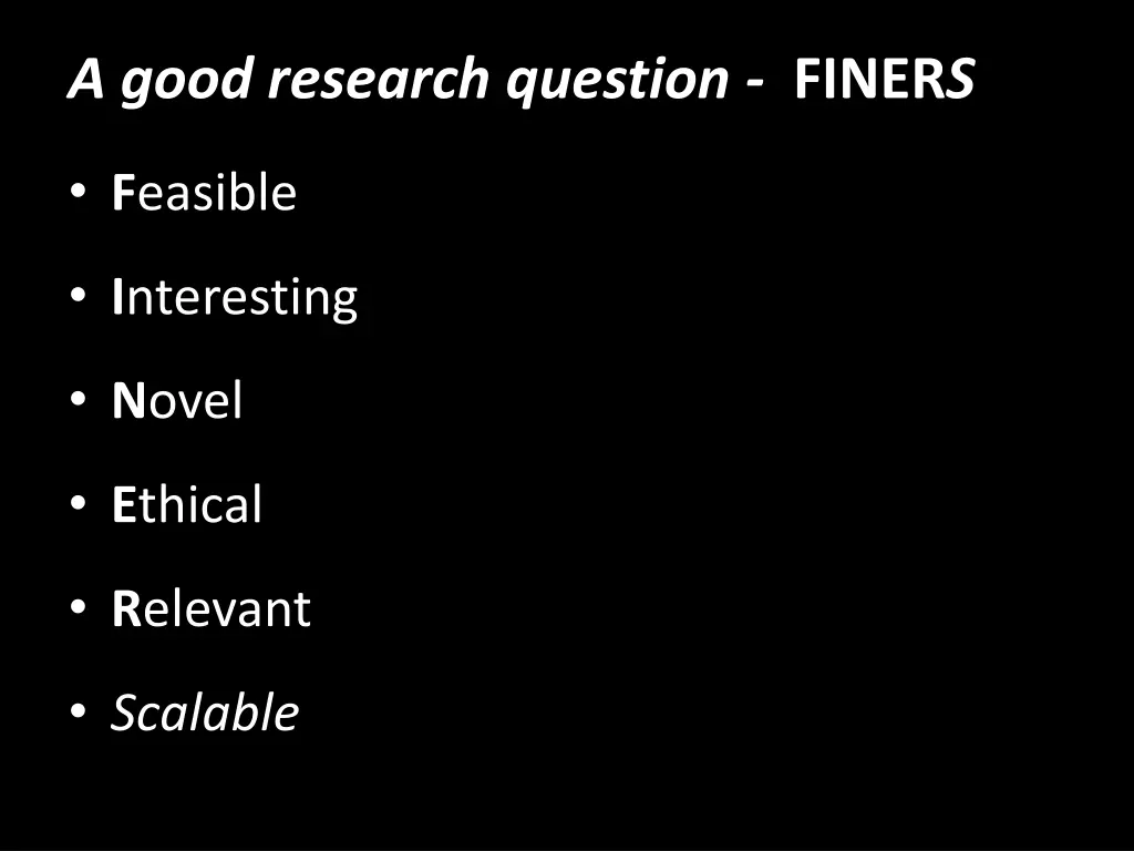 a good research question finer s