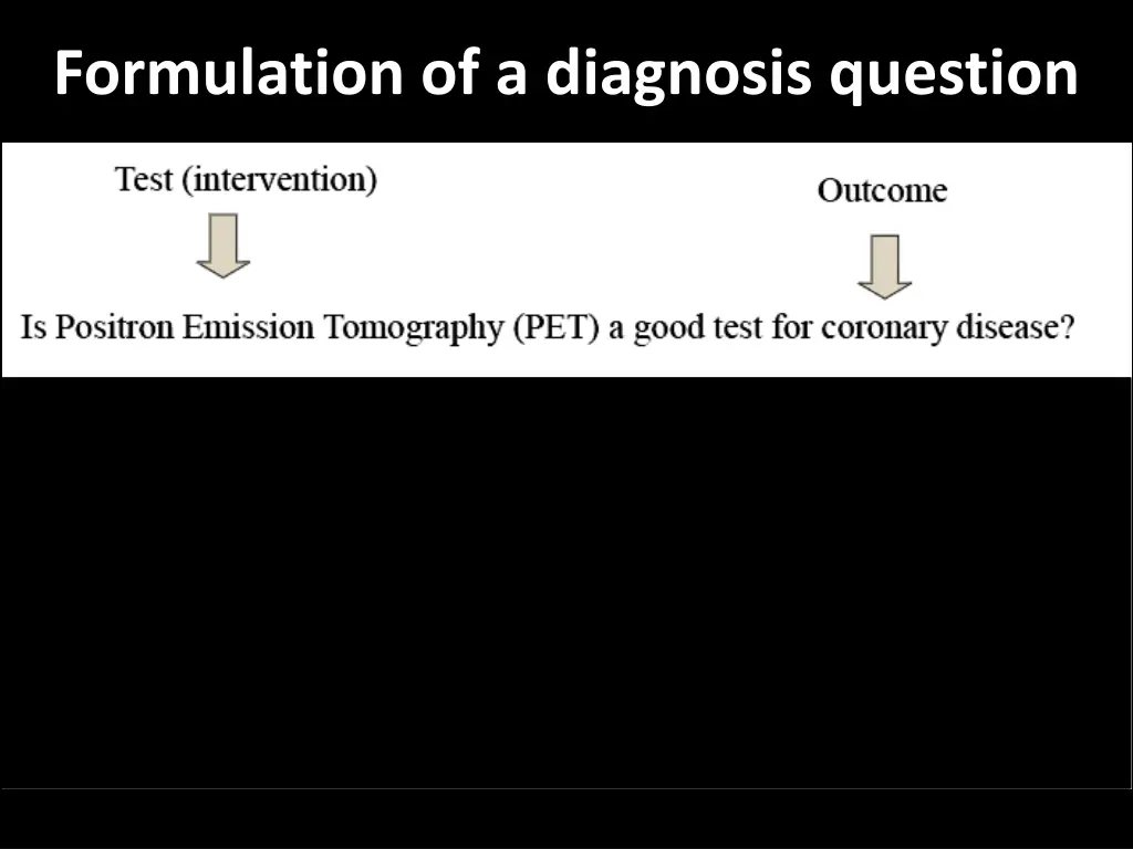formulation of a diagnosis question