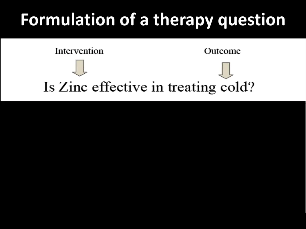 formulation of a therapy question
