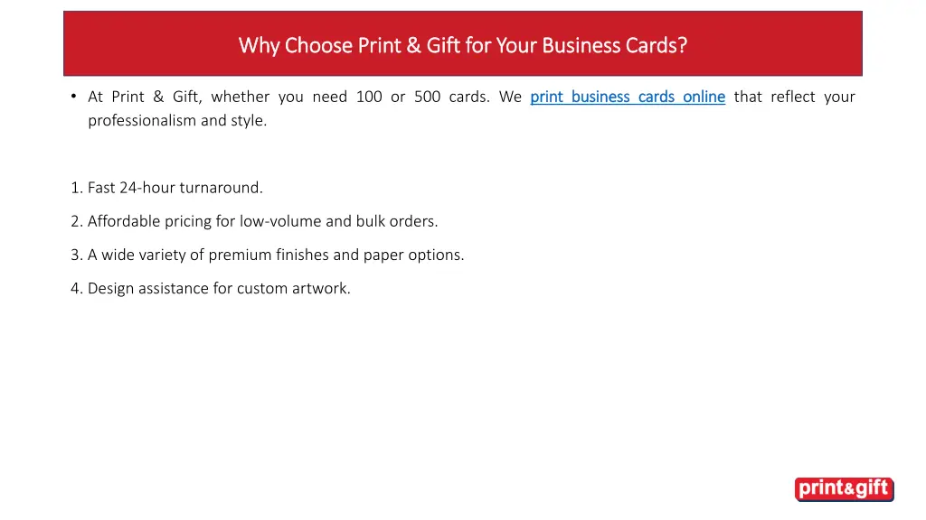 why choose print gift for your business cards