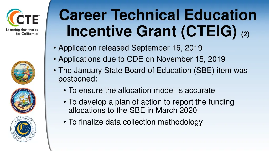 career technical education incentive grant cteig