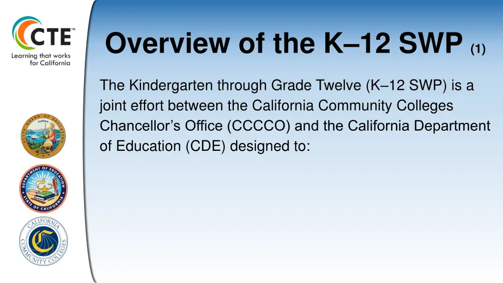 overview of the k 12 swp 1