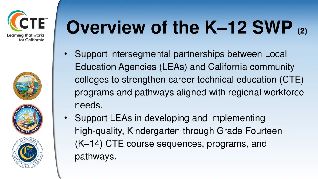 overview of the k 12 swp 2