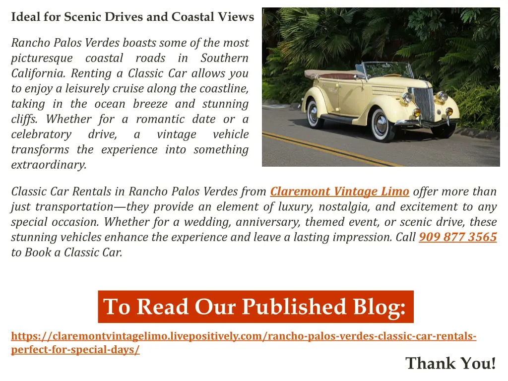 ideal for scenic drives and coastal views
