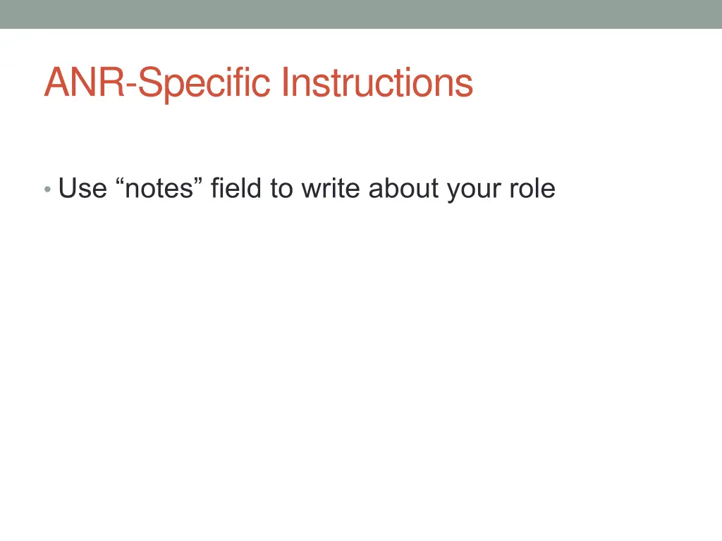 anr specific instructions