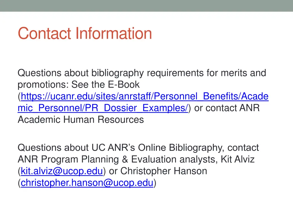 contact information