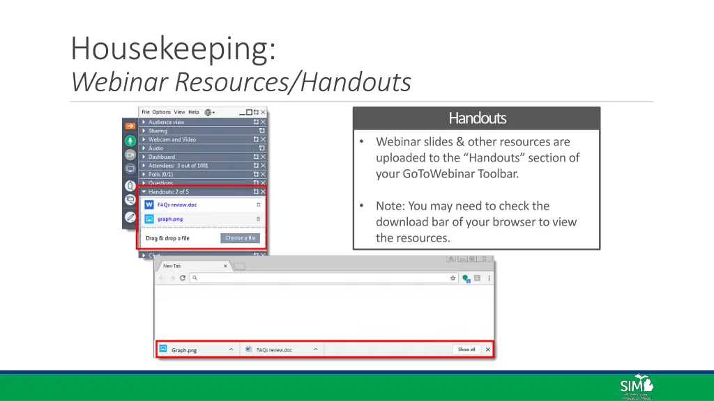 housekeeping webinar resources handouts