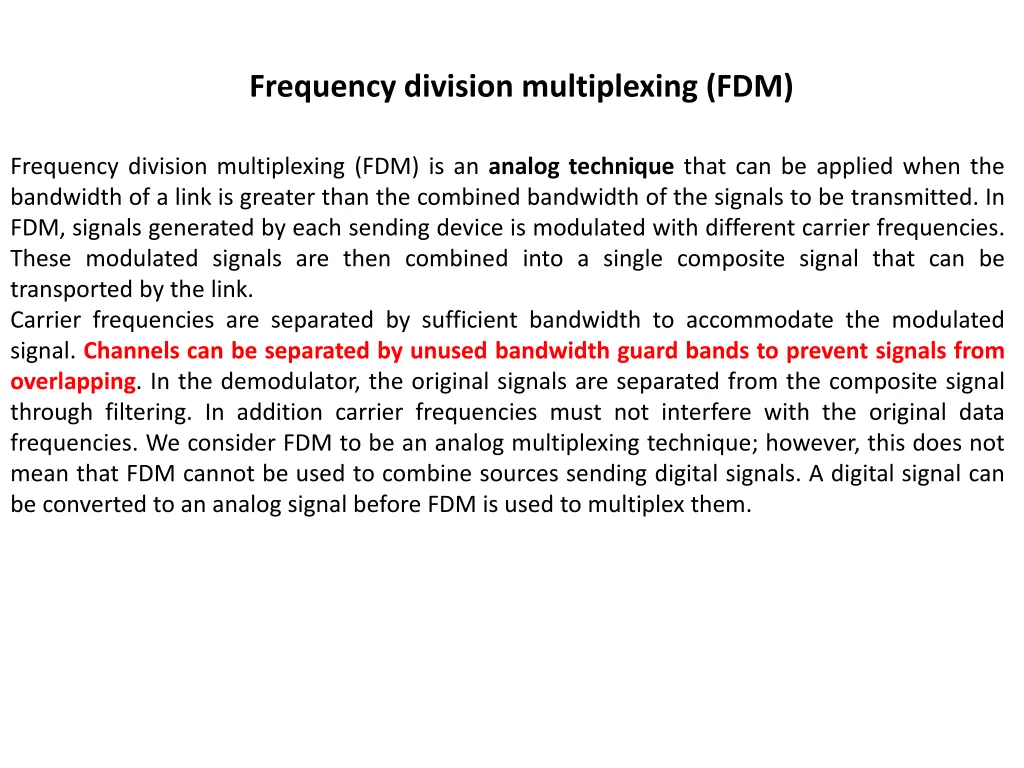 frequency division multiplexing fdm