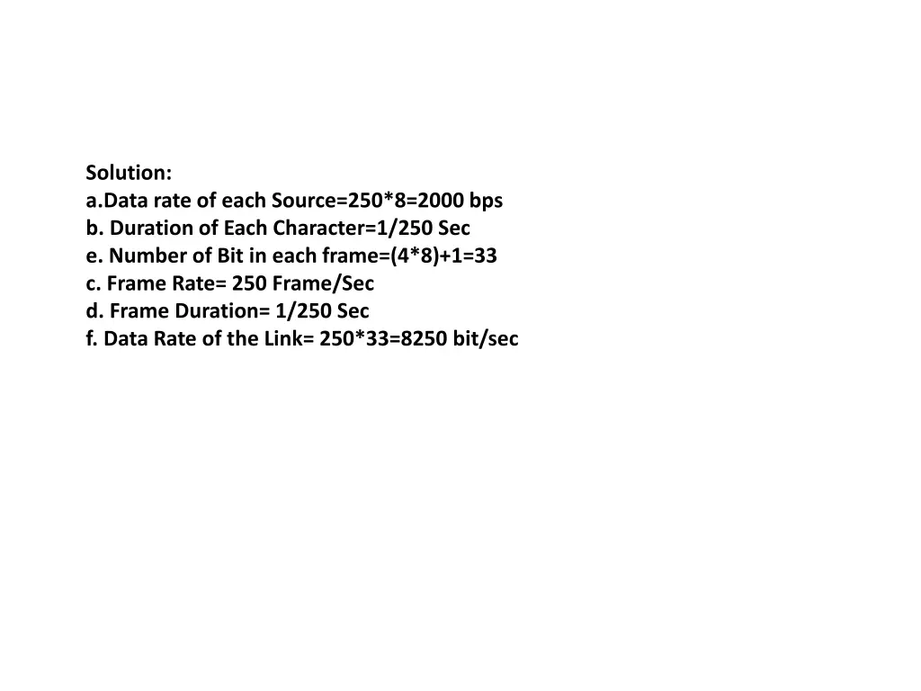 solution a data rate of each source 250 8 2000