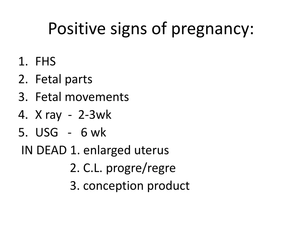 positive signs of pregnancy