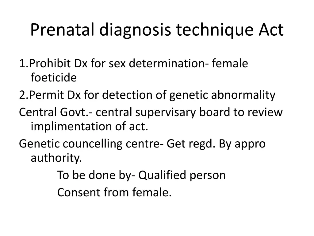 prenatal diagnosis technique act