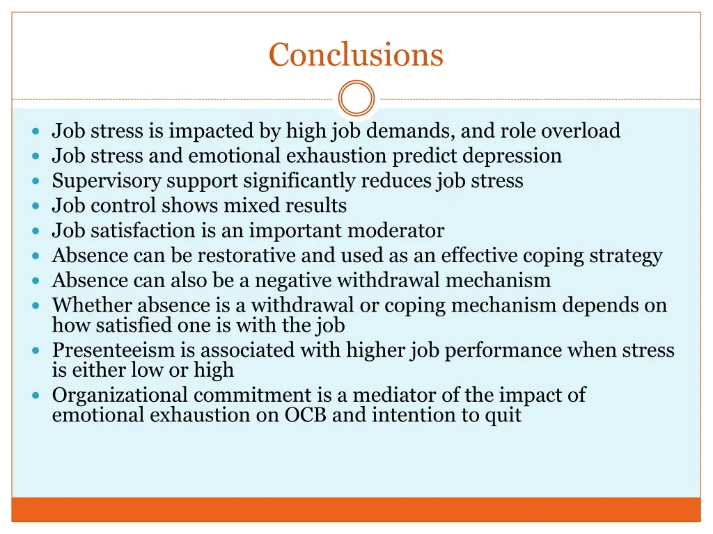 conclusions
