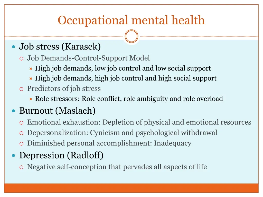 occupational mental health