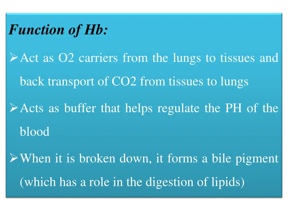 function of hb