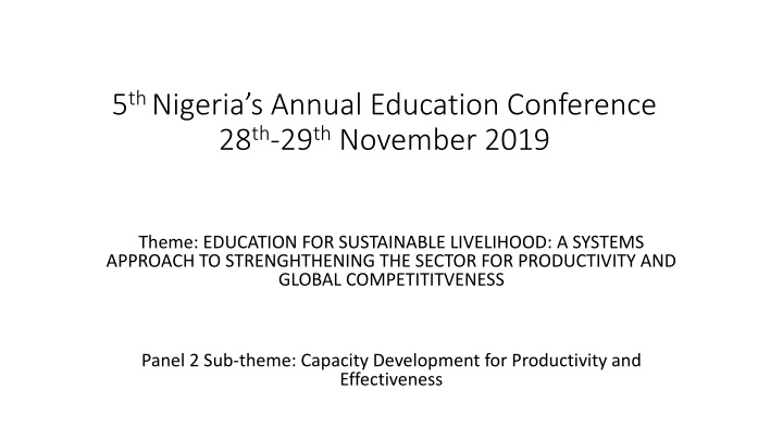 5 th nigeria s annual education conference