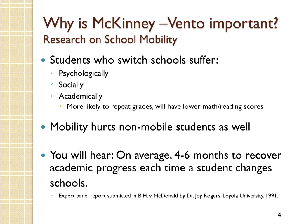 why is mckinney vento important research