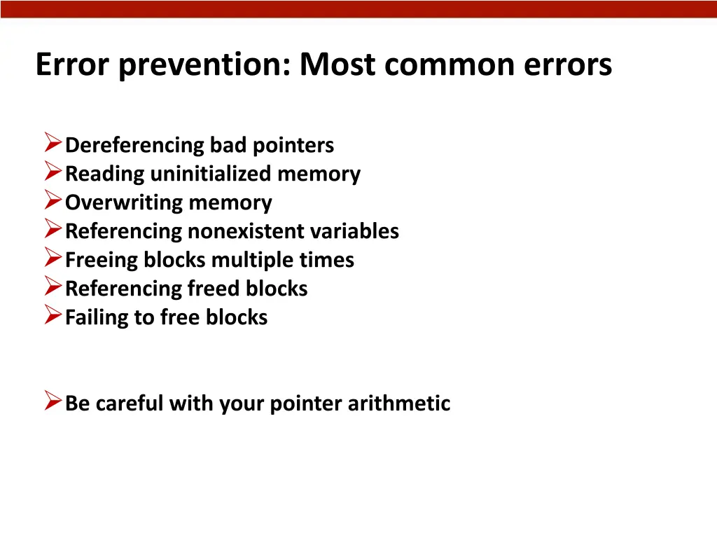 error prevention most common errors