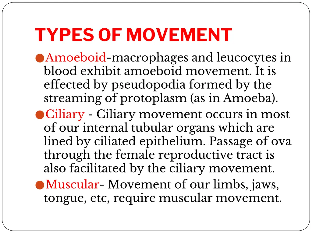 types of movement