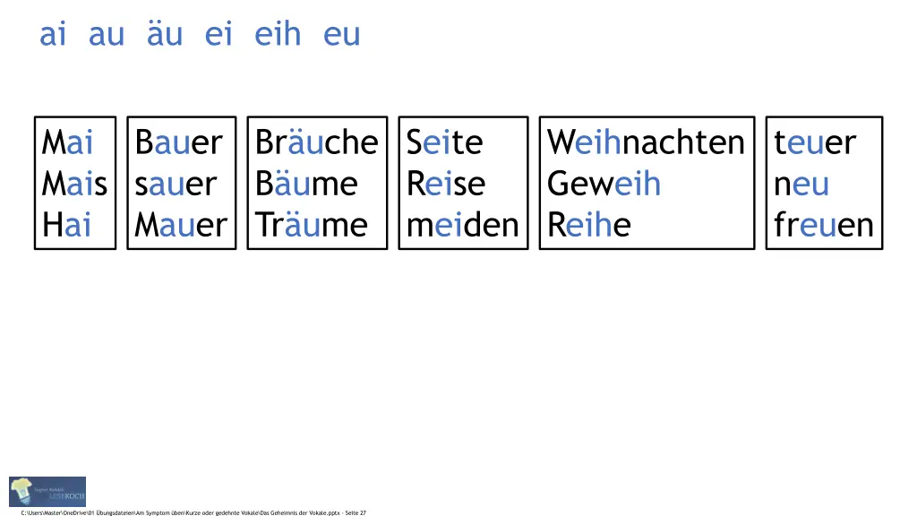 ai au u ei