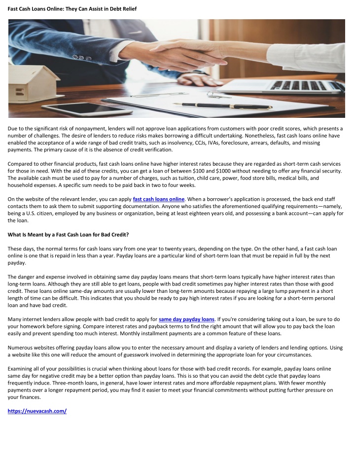 fast cash loans online they can assist in debt