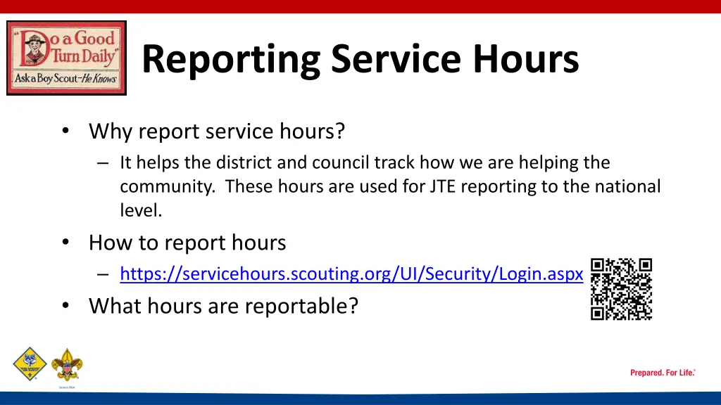 reporting service hours