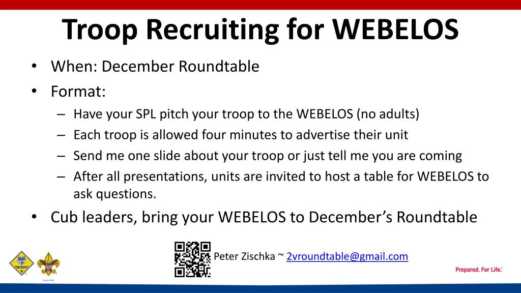 troop recruiting for webelos