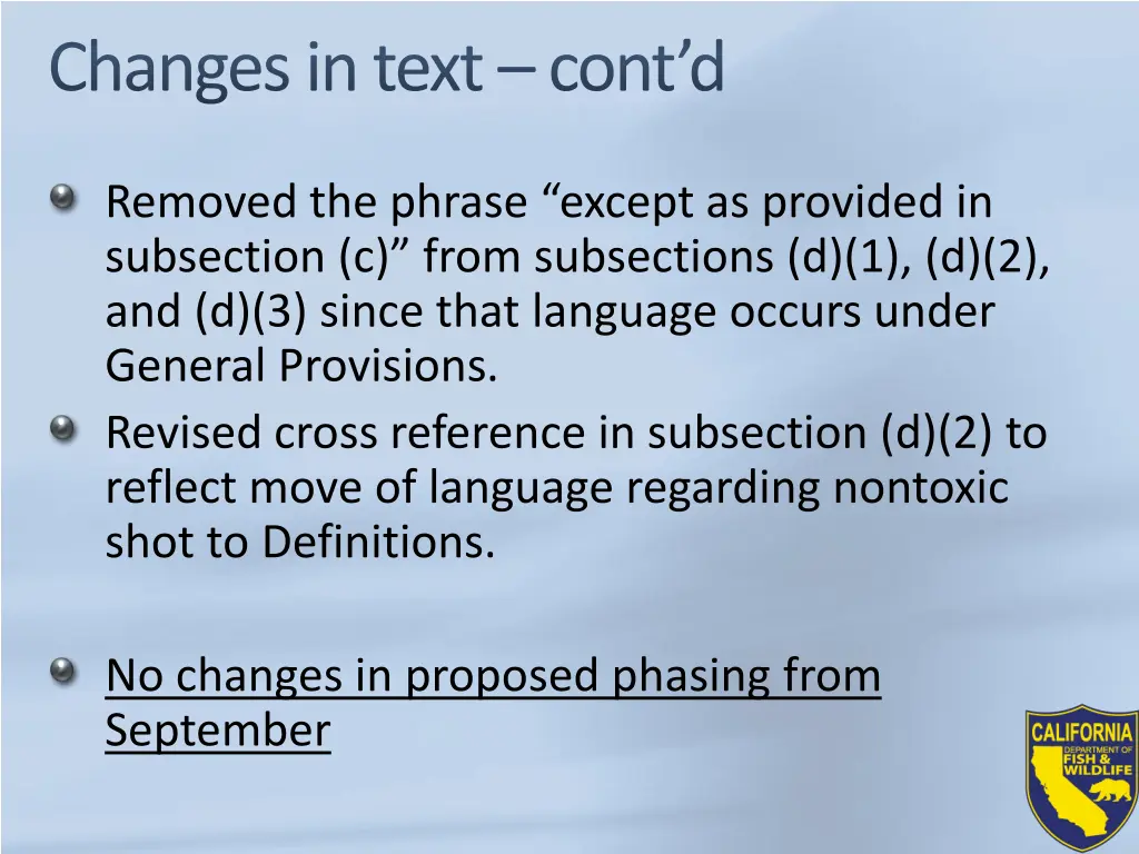 changes in text cont d 2