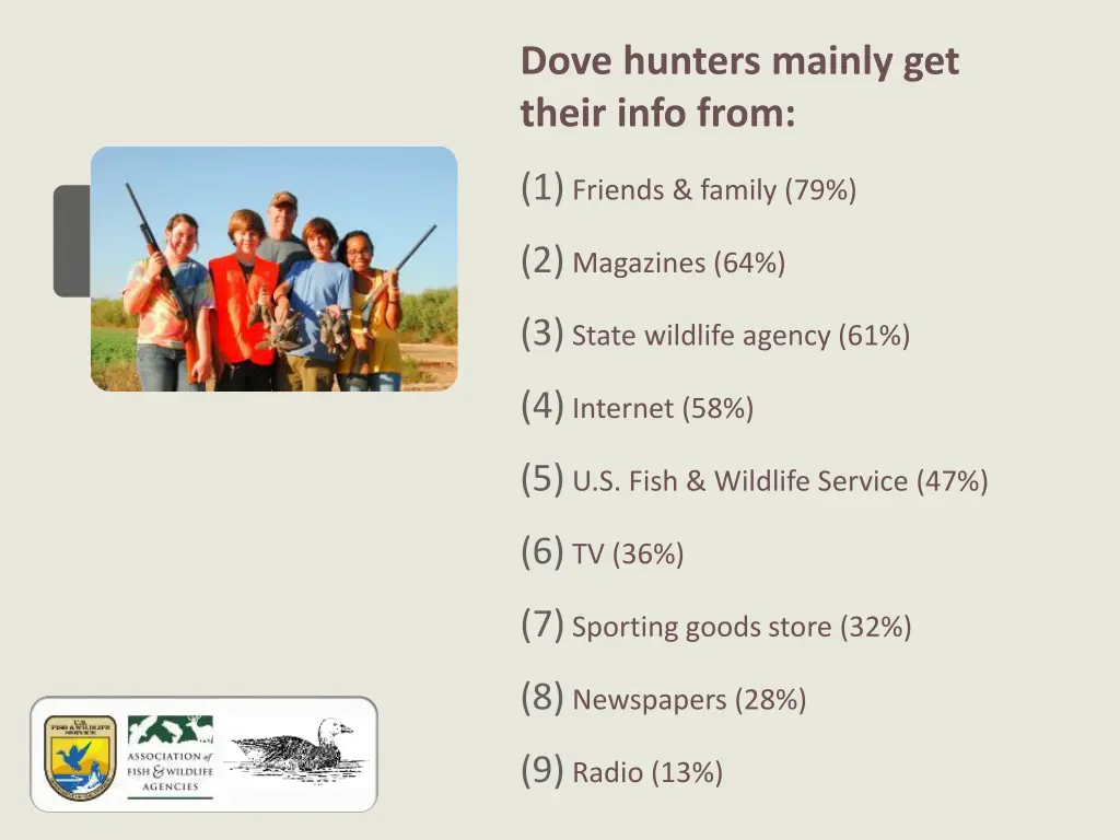 dove hunters mainly get their info from