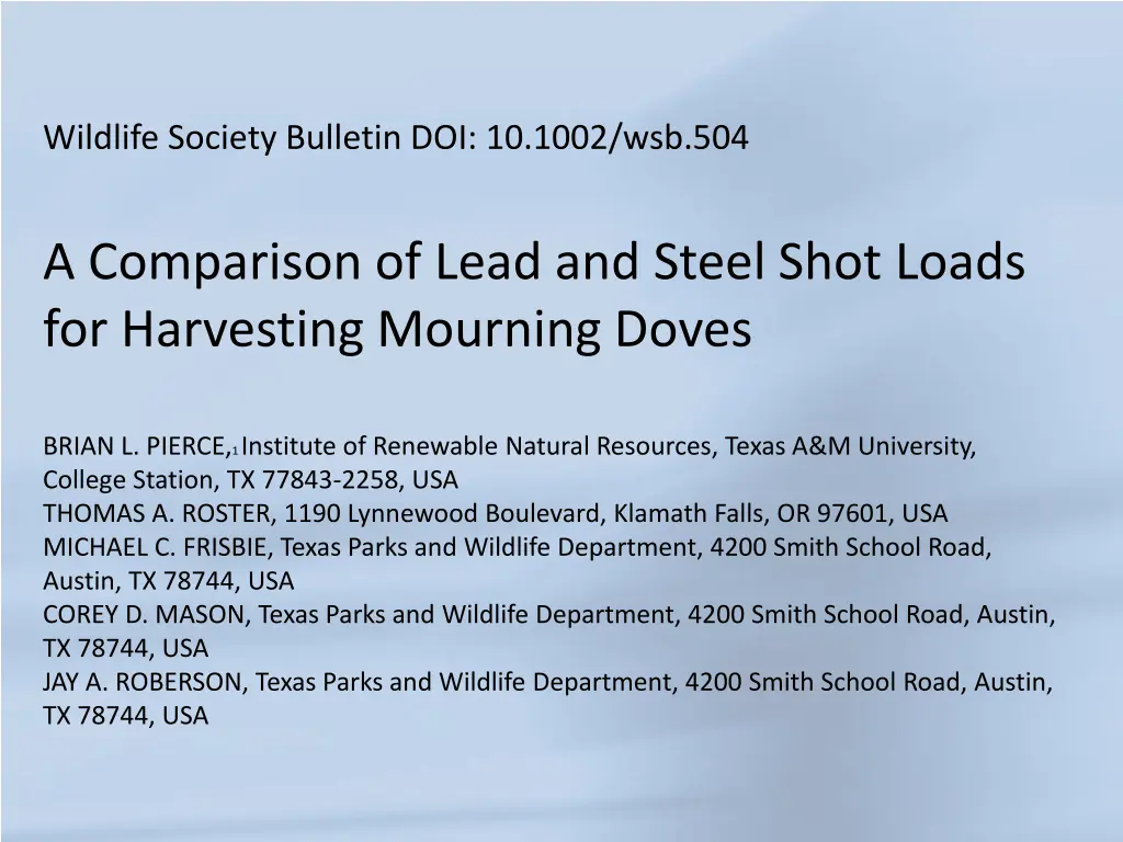 wildlife society bulletin doi 10 1002 wsb 504