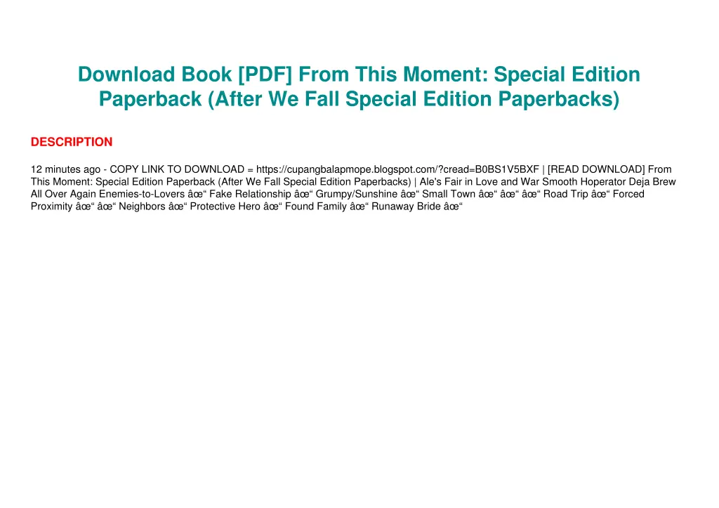 download book pdf from this moment special 2