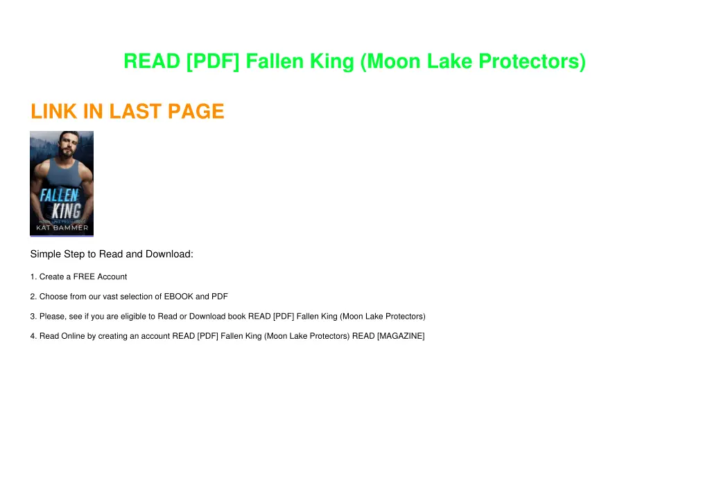 read pdf fallen king moon lake protectors 1