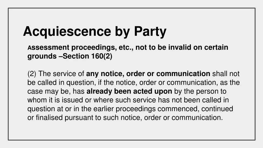 acquiescence by party