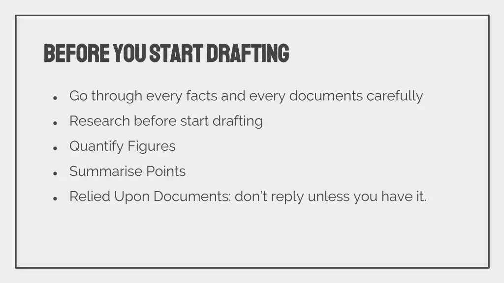 before you start drafting before you start