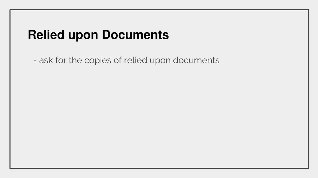 relied upon documents
