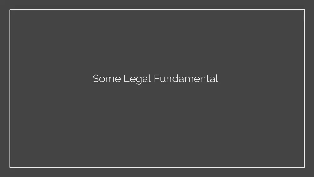 some legal fundamental