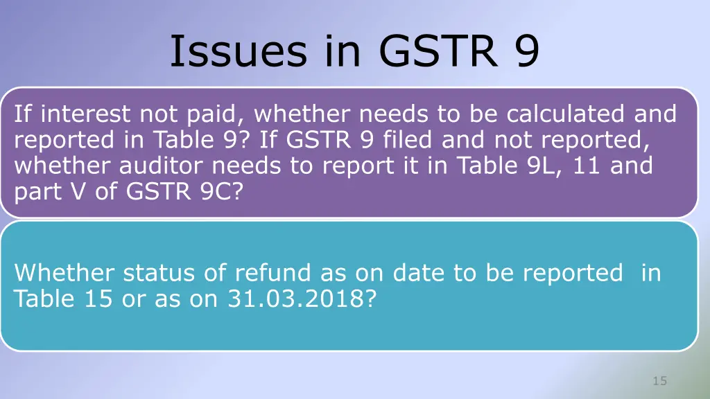 issues in gstr 9 8