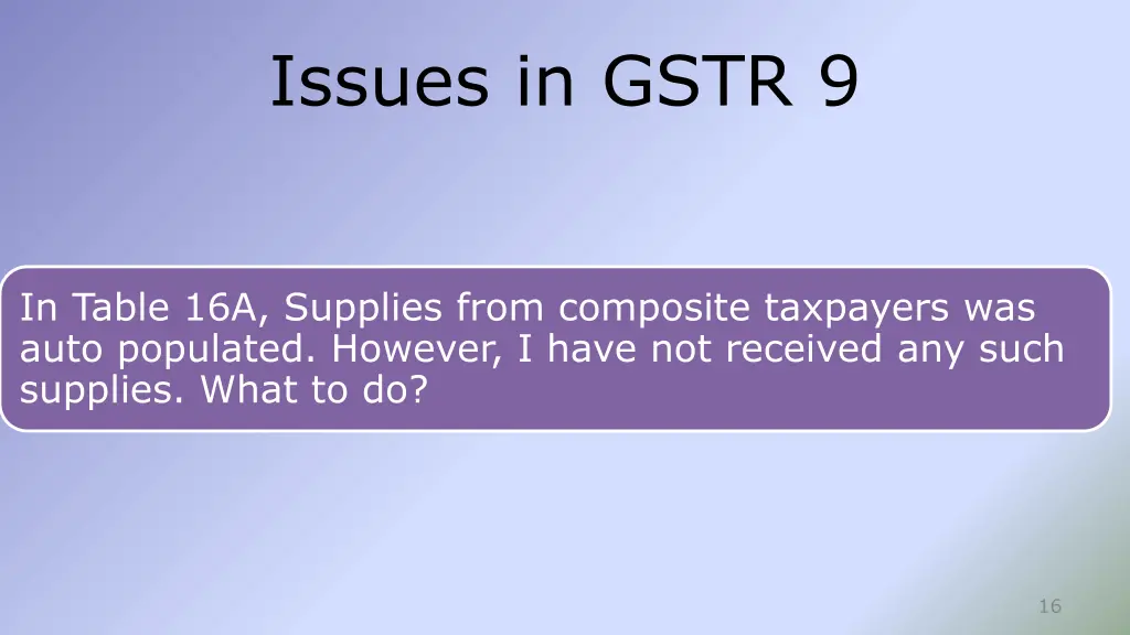 issues in gstr 9 9