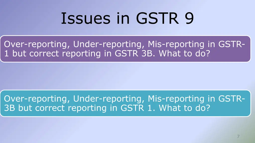 issues in gstr 9