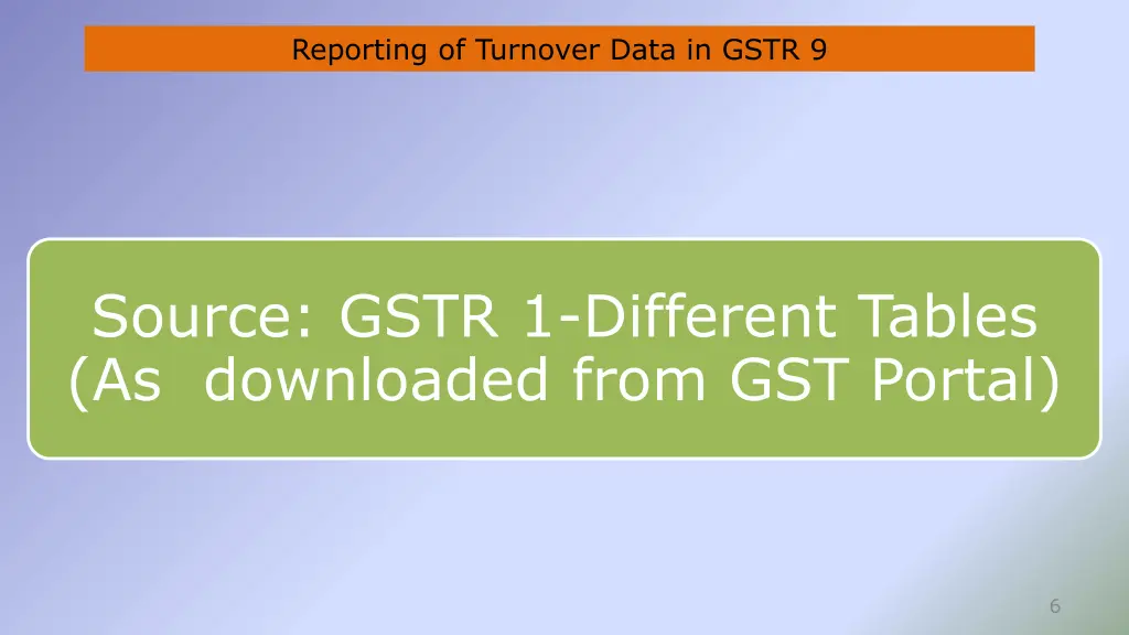 reporting of turnover data in gstr 9